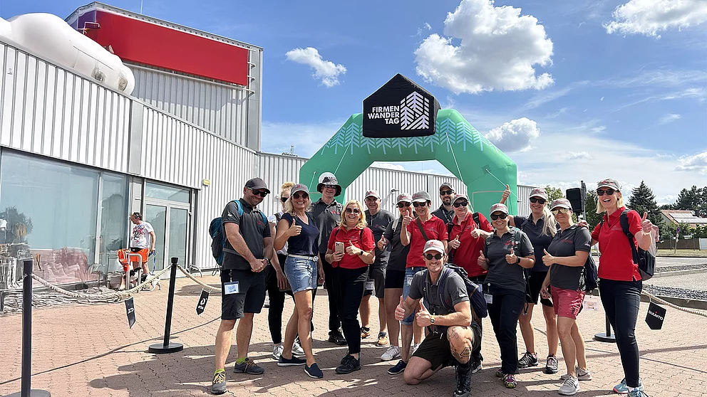 Das Team der Stadtwerke Schkeuditz beim Firmenwandertag