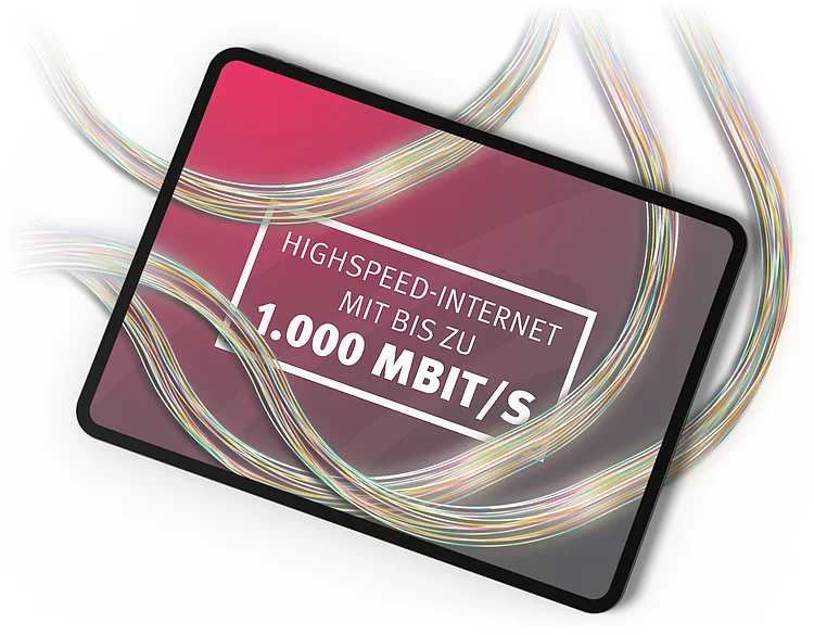 Ein iPad durch das Glasfasern laufen