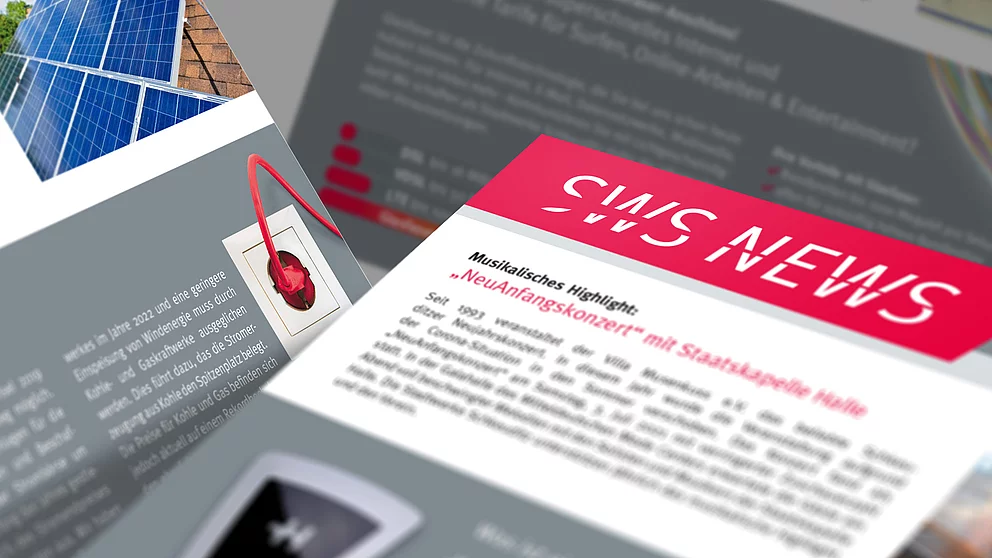 Ausgabe der SWS News liegen übereinander